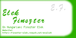 elek finszter business card